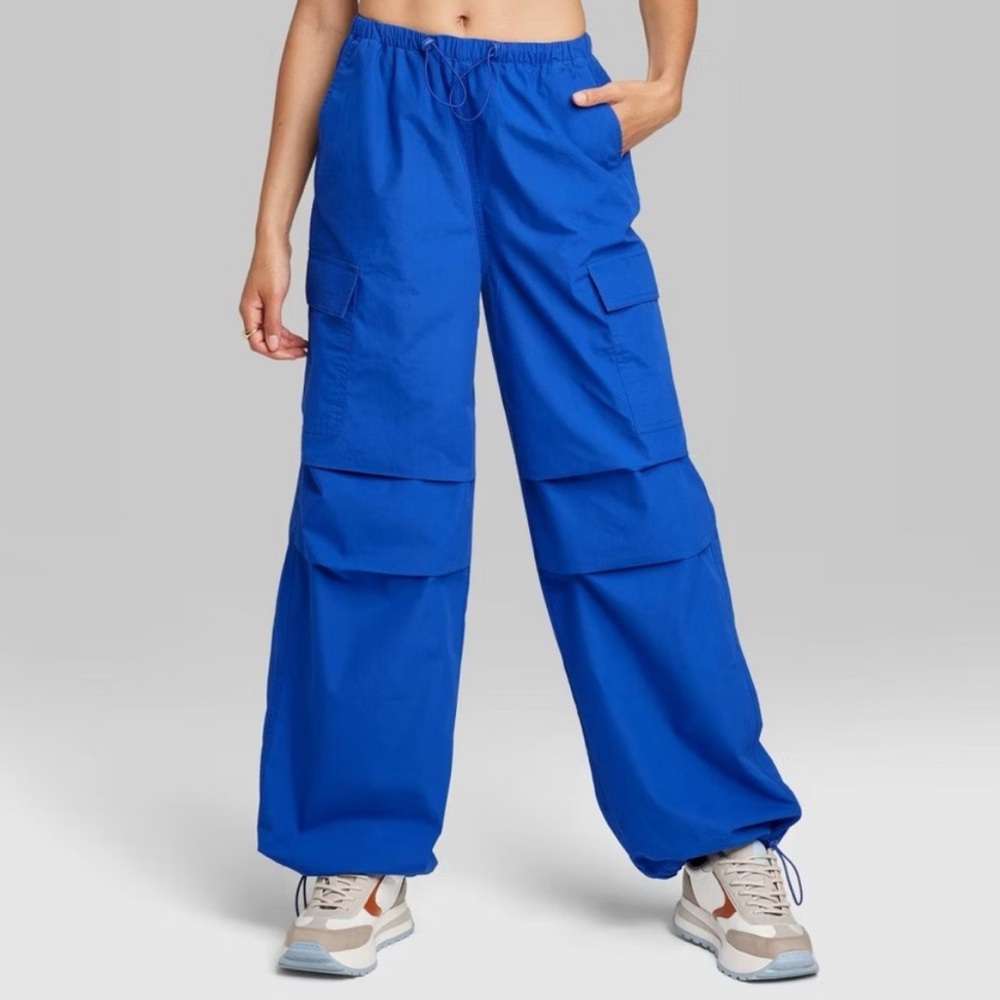 Wild Fable Blue Cargo Parachute Pants